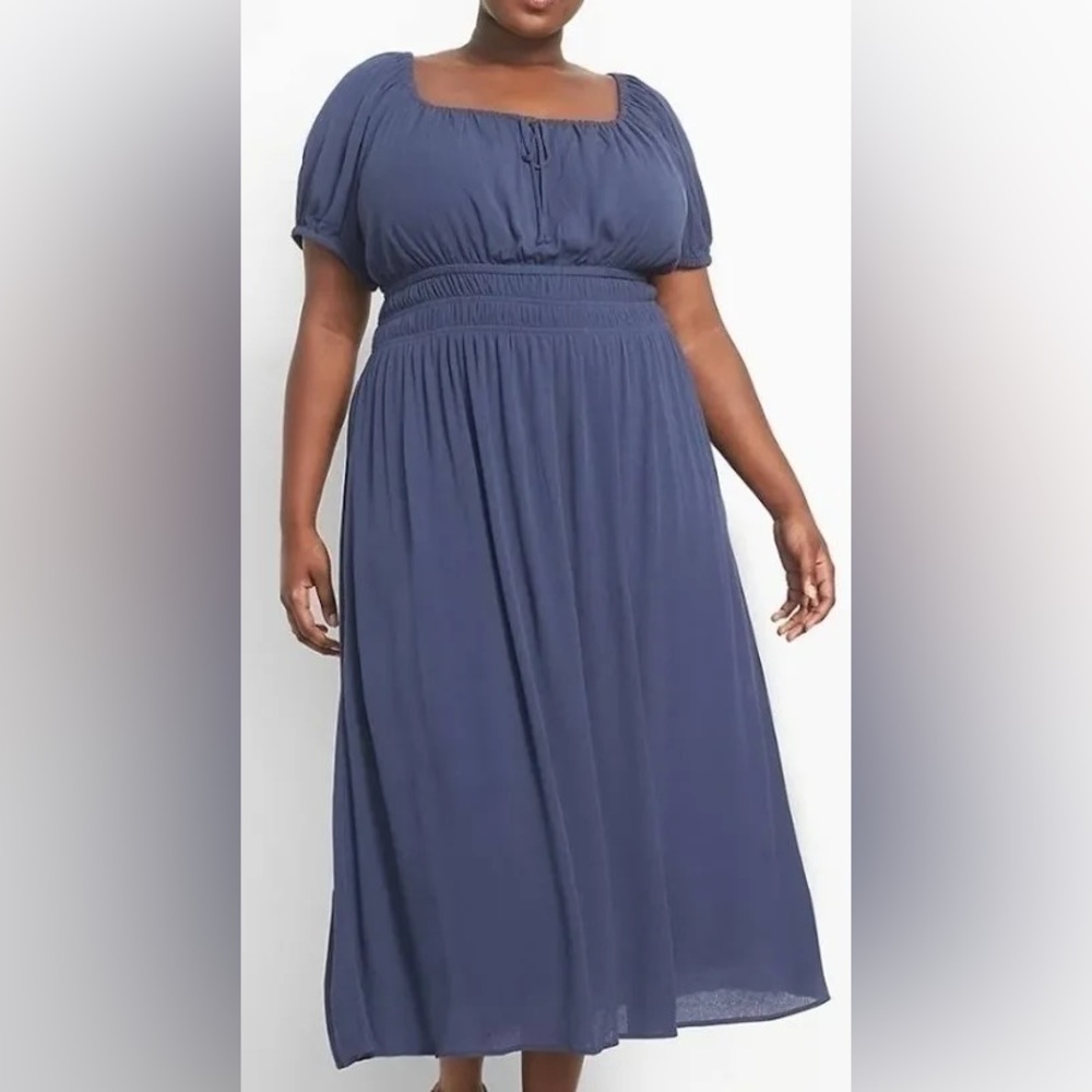 Blue Peasant Dress